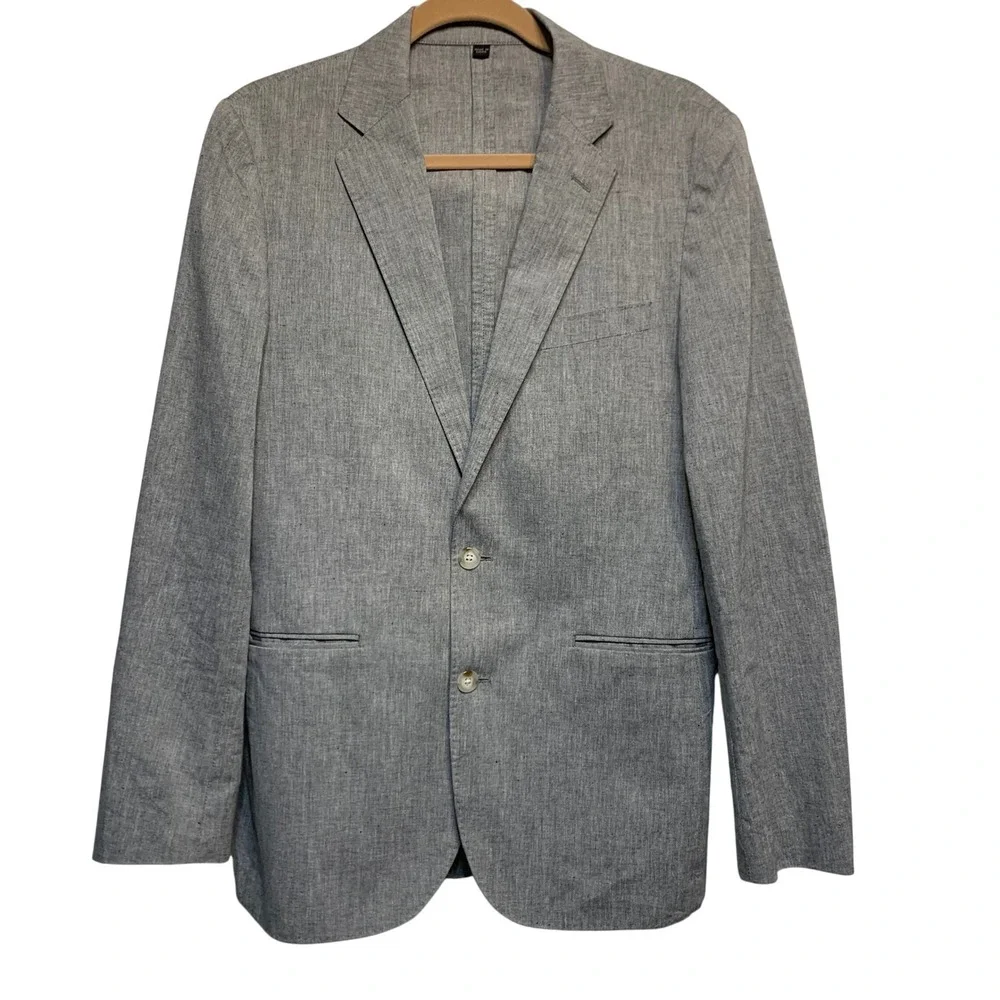 J.Crew Ludlow Blazer 36R Slim Gray Cotton Linen Somelos Sport Coat